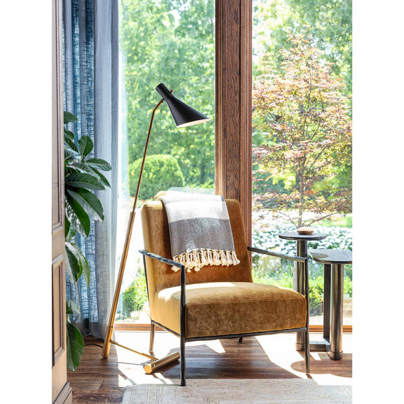 Spyder Floor Lamp - Blackened Brass & Natural Brass