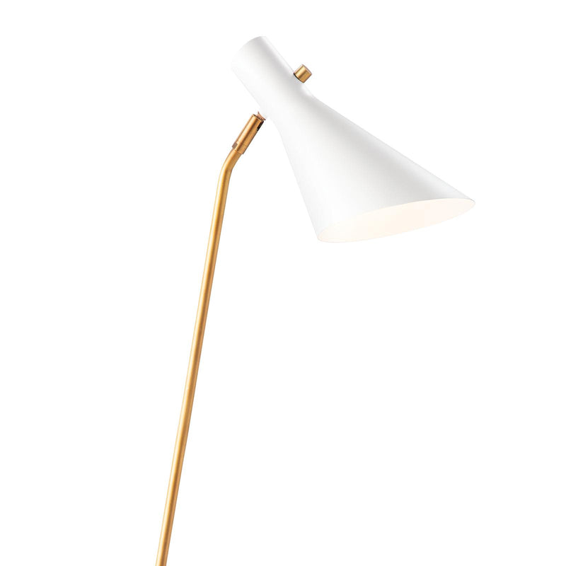 Spyder Floor Lamp - White & Natural Brass