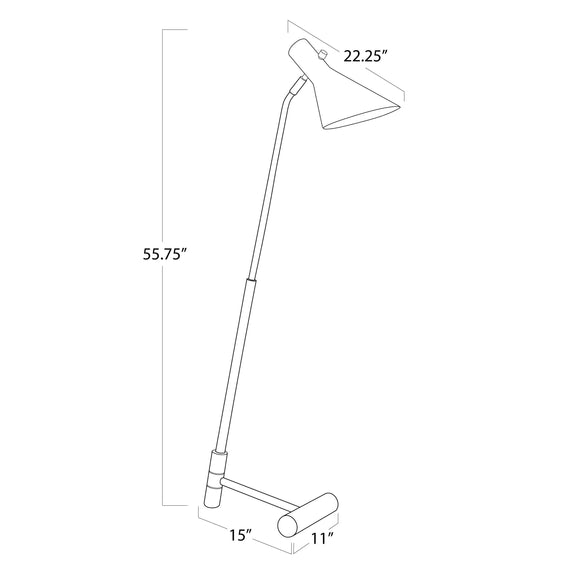 Spyder Floor Lamp - White & Natural Brass