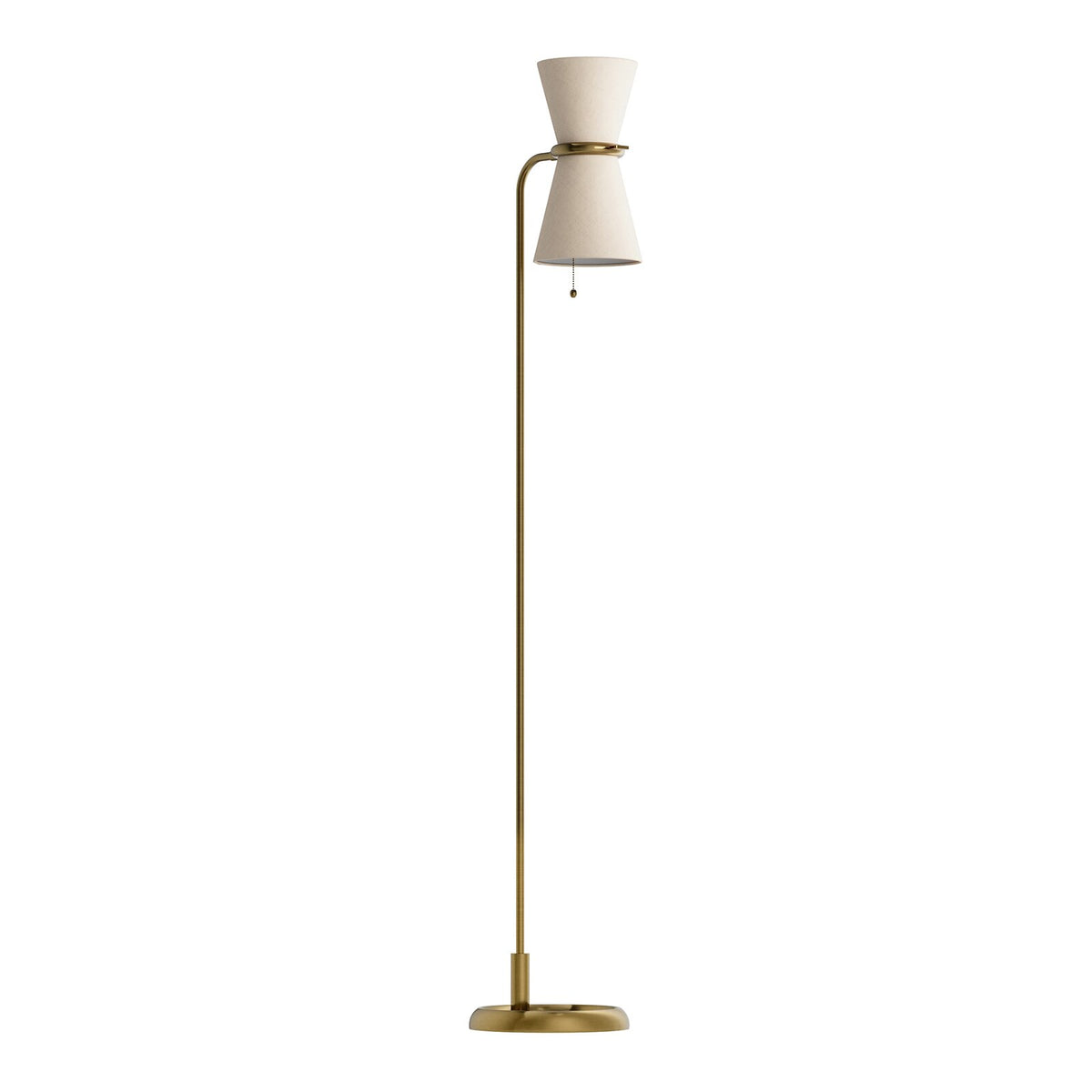 Gable Floor Lamp - Antique Natural Brass & Oyster Shade
