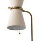 Gable Floor Lamp - Antique Natural Brass & Oyster Shade