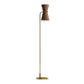 Gable Floor Lamp - Antique Natural Brass & Russet Shade