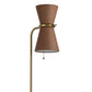 Gable Floor Lamp - Antique Natural Brass & Russet Shade
