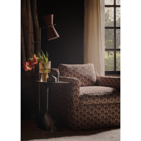 Gable Floor Lamp - Antique Natural Brass & Storm Blue Shade