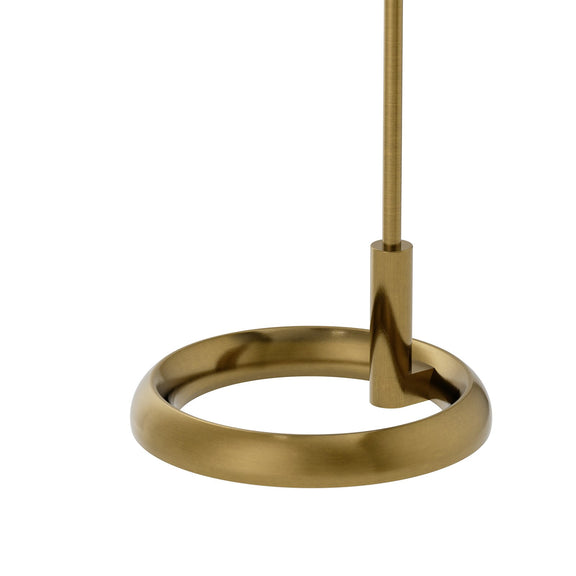 Gable Floor Lamp - Antique Natural Brass & Storm Blue Shade