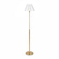 Polly Stem Floor Lamp - Natural Brass & Linen Scalloped Shade