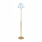 Polly Stem Floor Lamp - Natural Brass & Mist Blue Scalloped Shade