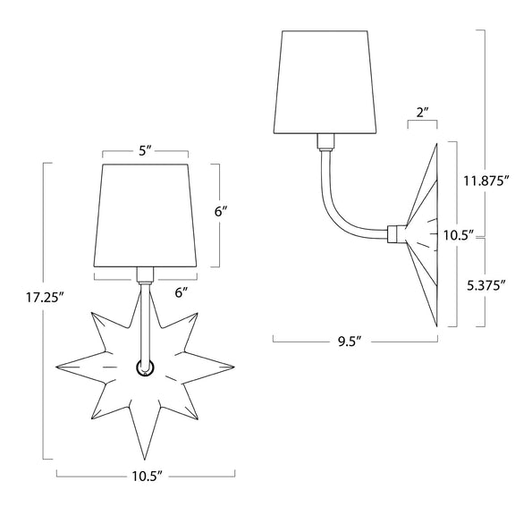 Etoile Sconce - Natural Brass