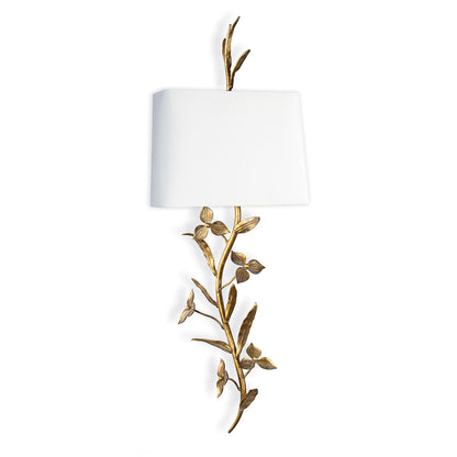 Trillium Shaded Sconce - Antique Gold Leaf