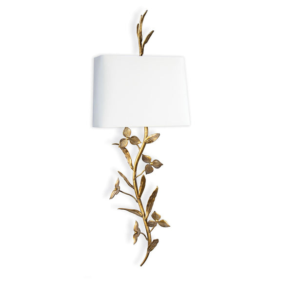 Trillium Shaded Sconce - Antique Gold Leaf
