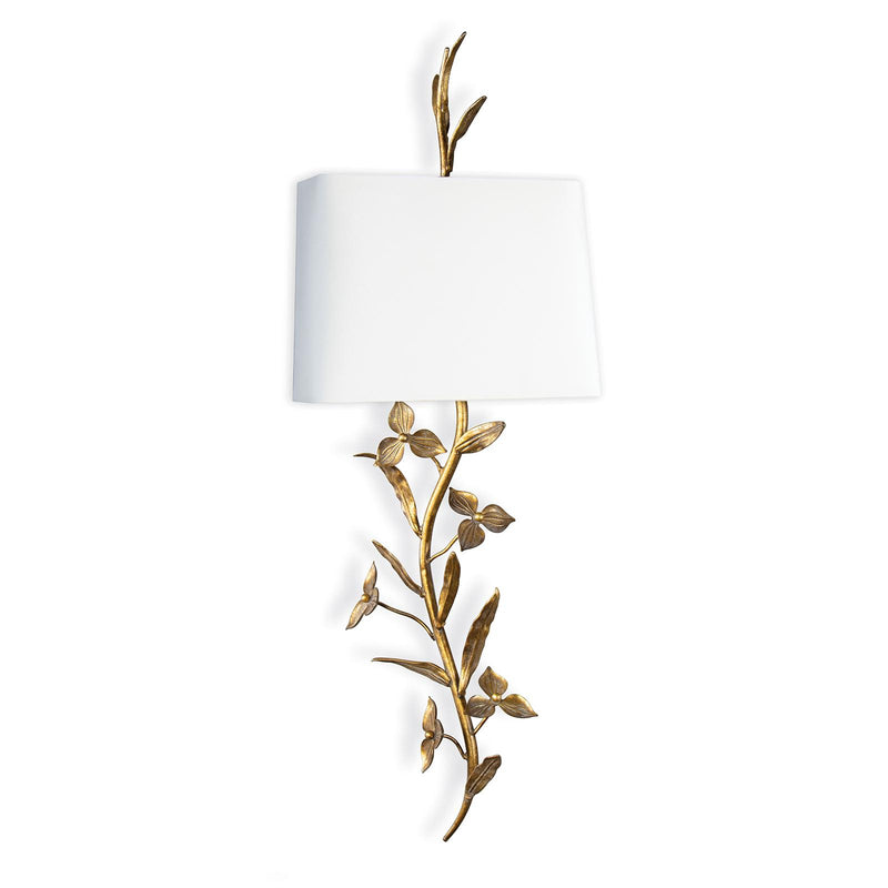 Trillium Shaded Sconce - Antique Gold Leaf