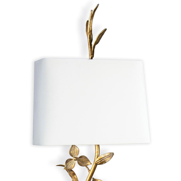 Trillium Shaded Sconce - Antique Gold Leaf