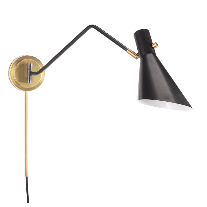 Spyder Single Arm Sconce - Blackened Brass & Natural Brass