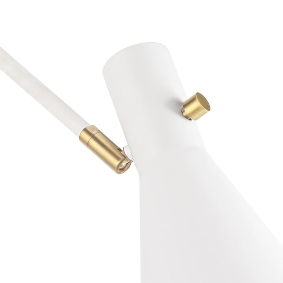Spyder Single Arm Sconce - White & Natural Brass