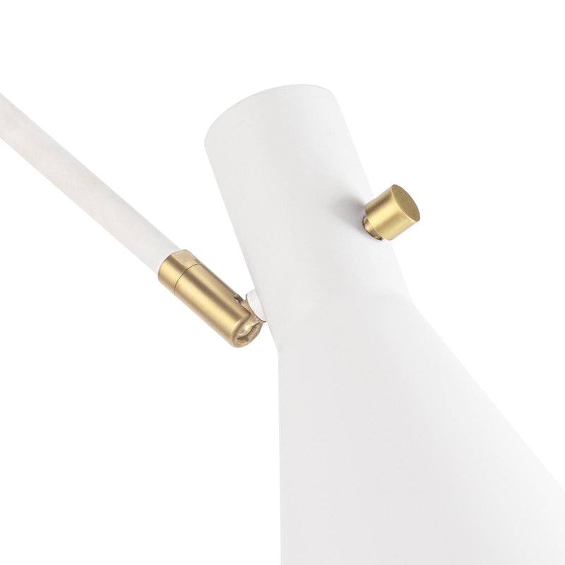 Spyder Single Arm Sconce - White & Natural Brass