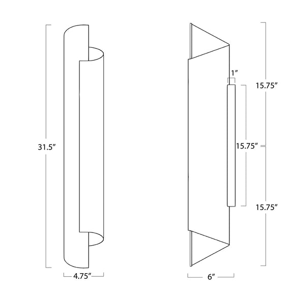 Flute Sconce - Polished Nickel