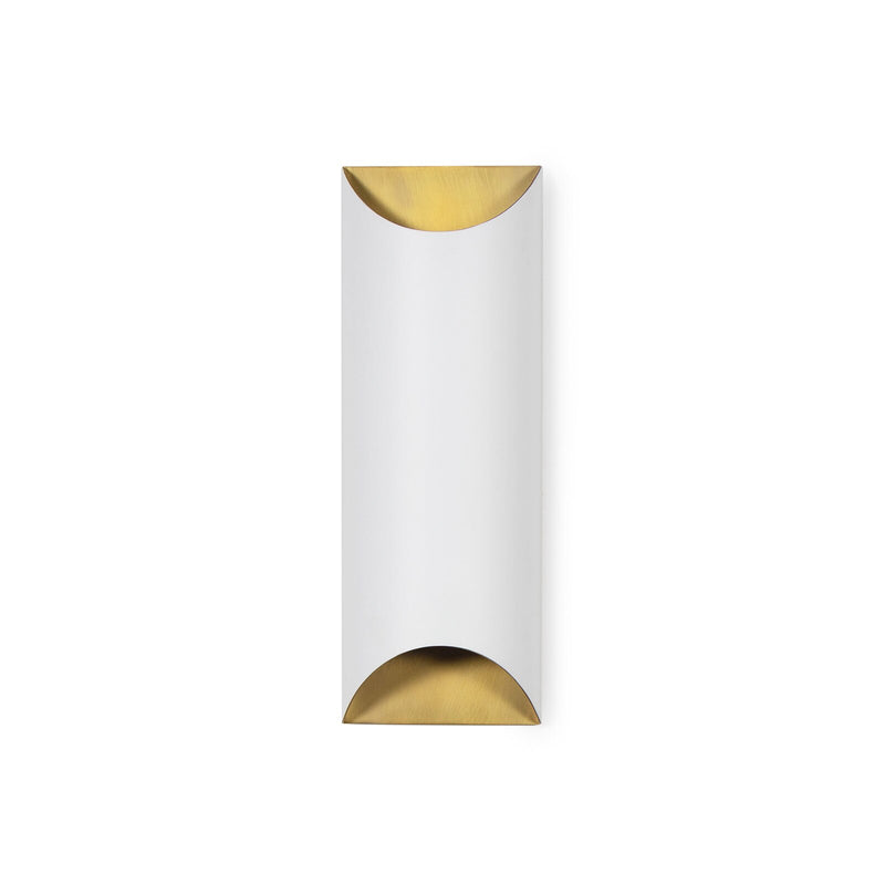 Meyer Metal Sconce - White & Natural Brass