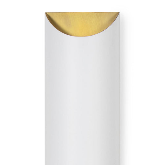 Meyer Metal Sconce - White & Natural Brass