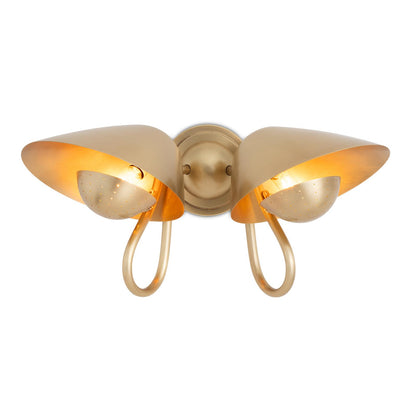 Keaton Sconce Double - Natural Brass