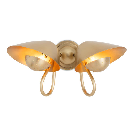Keaton Sconce Double - Natural Brass