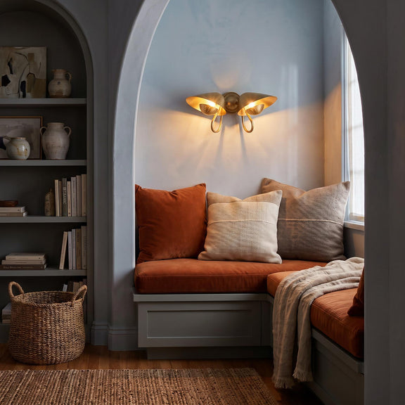 Keaton Sconce Double - Natural Brass