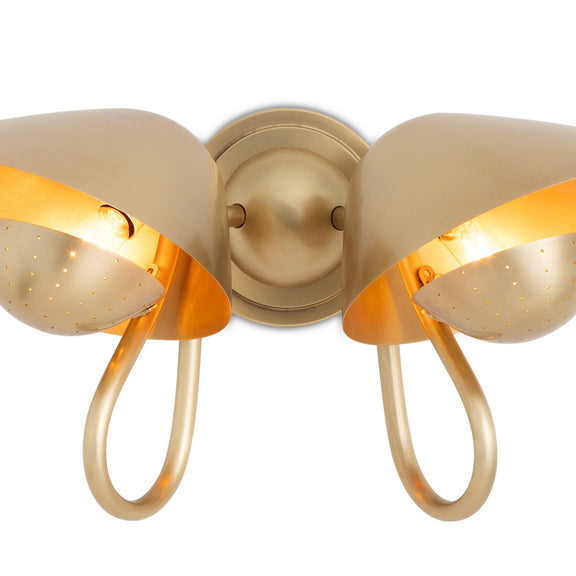 Keaton Sconce Double - Natural Brass