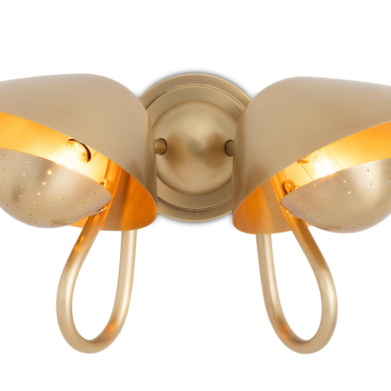 Keaton Sconce Double - Natural Brass