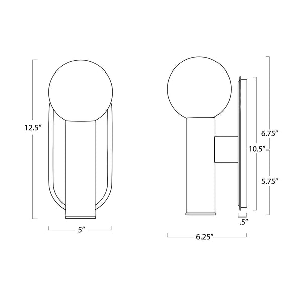 Dion Sconce - Polished Nickel