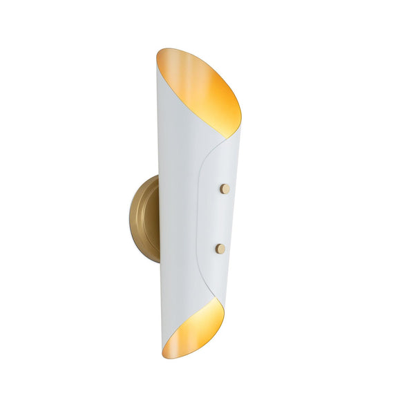 Vest Sconce - White & Natural Brass