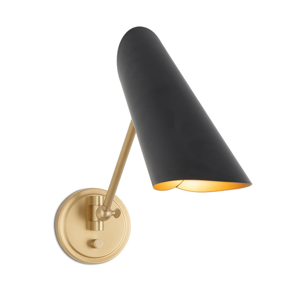 Vest Single Arm Sconce - Blackened Brass & Natural Brass