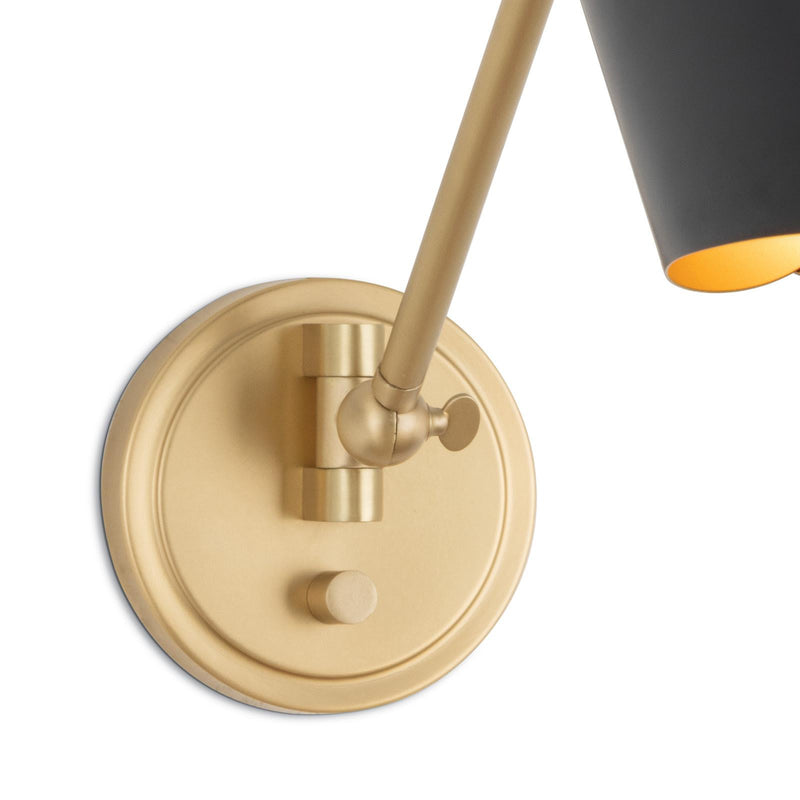 Vest Single Arm Sconce - Blackened Brass & Natural Brass