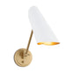 Vest Single Arm Sconce - White & Natural Brass