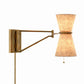 Gable Swing Arm Sconce - Antique Natural Brass & Oyster Shade