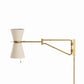 Gable Swing Arm Sconce - Antique Natural Brass & Oyster Shade