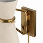 Gable Swing Arm Sconce - Antique Natural Brass & Oyster Shade