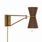 Gable Swing Arm Sconce - Antique Natural Brass & Russet Shade
