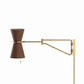 Gable Swing Arm Sconce - Antique Natural Brass & Russet Shade