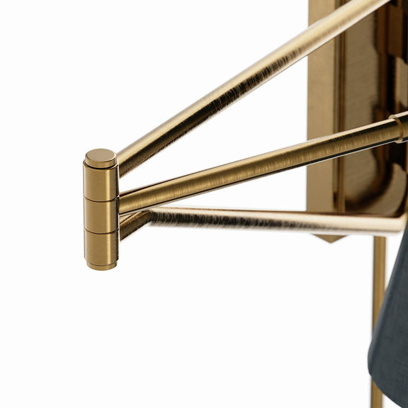 Gable Swing Arm Sconce - Antique Natural Brass & Storm Blue Shade