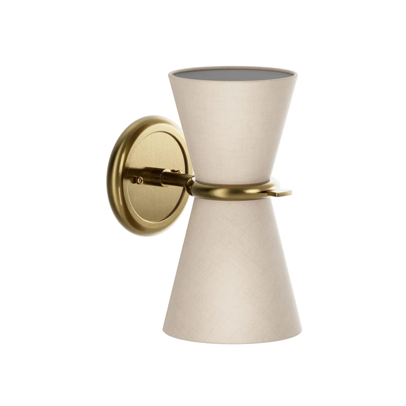 Gable Sconce - Antique Natural Brass & Oyster Shade