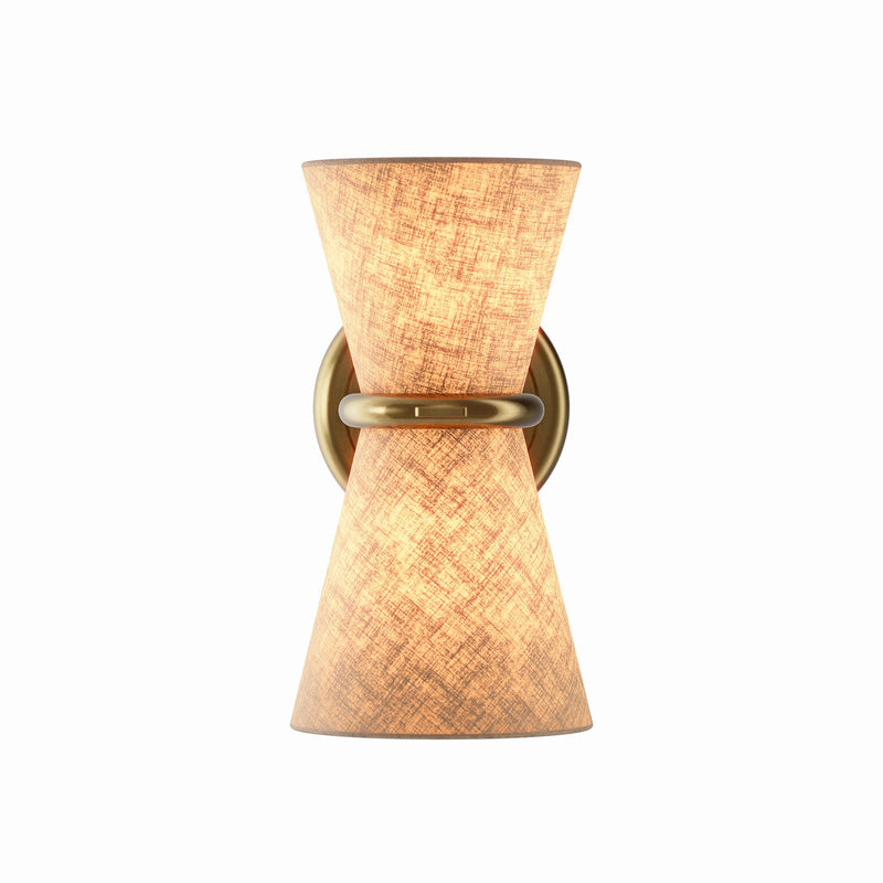 Gable Sconce - Antique Natural Brass & Oyster Shade