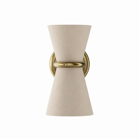 Gable Sconce - Antique Natural Brass & Oyster Shade