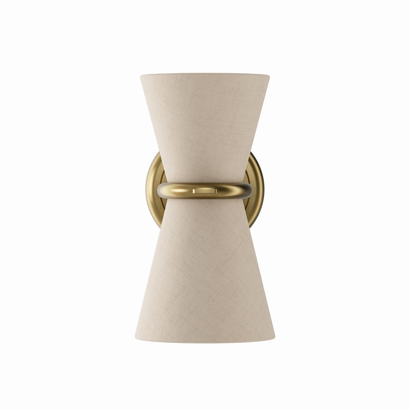 Gable Sconce - Antique Natural Brass & Oyster Shade