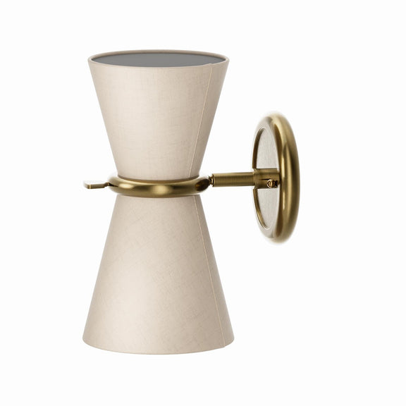 Gable Sconce - Antique Natural Brass & Oyster Shade