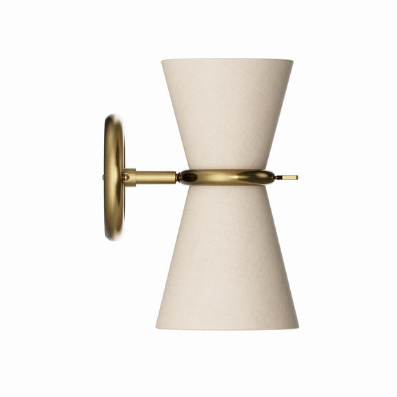 Gable Sconce - Antique Natural Brass & Oyster Shade