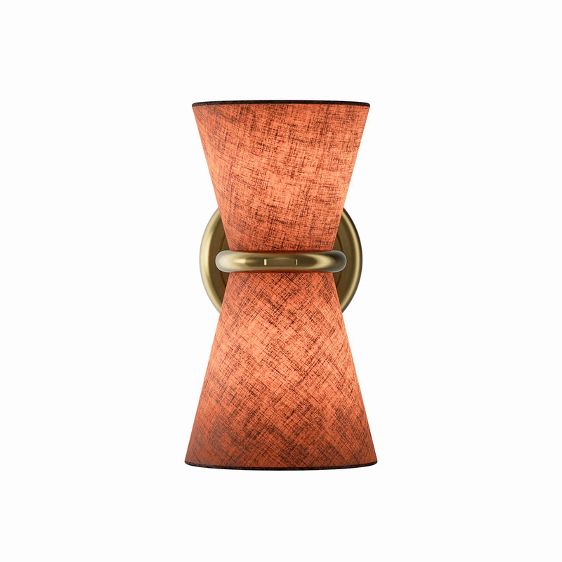 Gable Sconce - Antique Natural Brass & Russet Shade