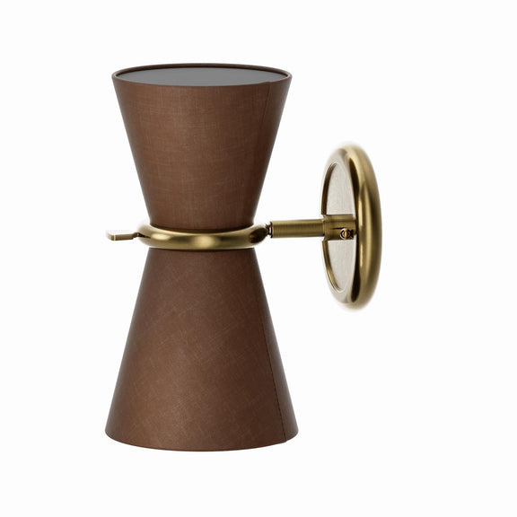 Gable Sconce - Antique Natural Brass & Russet Shade