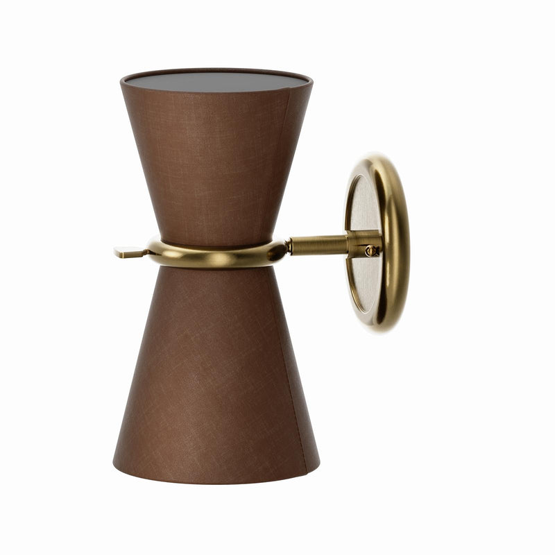 Gable Sconce - Antique Natural Brass & Russet Shade