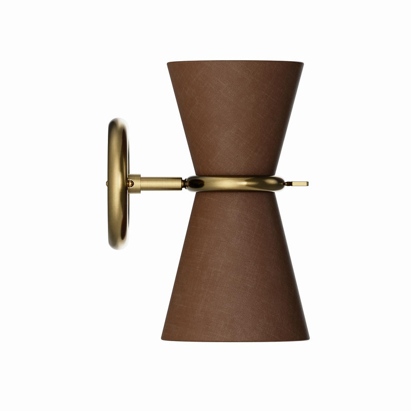 Gable Sconce - Antique Natural Brass & Russet Shade