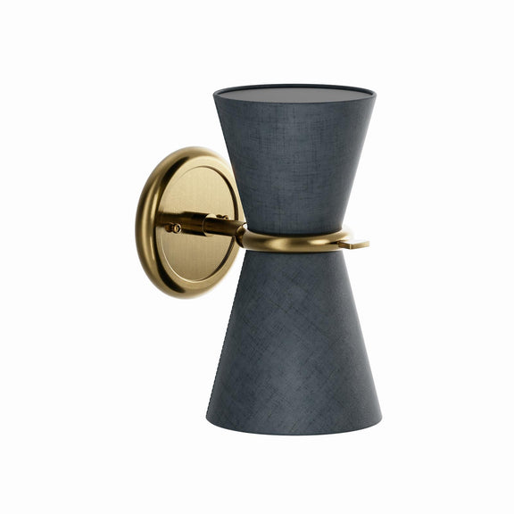 Gable Sconce - Antique Natural Brass & Storm Blue Shade
