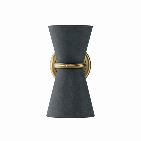 Gable Sconce - Antique Natural Brass & Storm Blue Shade